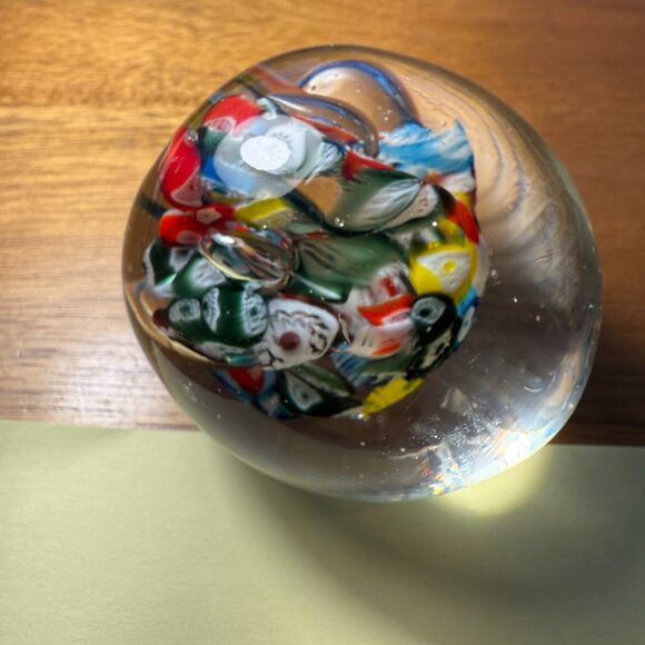 Murano controlled bubble millefiori paperweight - Picture 8 of 9